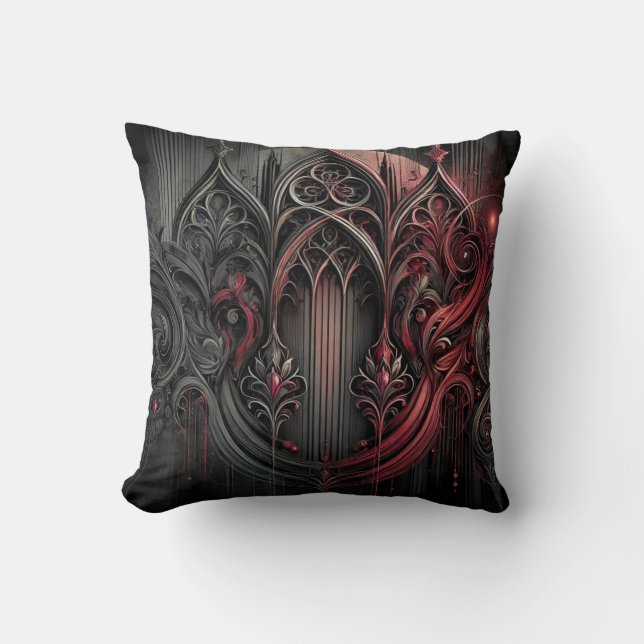 Gothic Elegance Table Tent Sign Throw Pillow (Front)