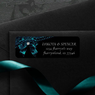 Gothic Elegance   Teal Blue Moody Bow Address