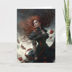 Gothic Elegance, Windblown Victorian Notecard