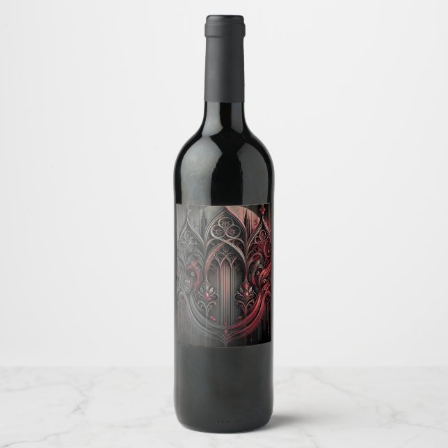 Gothic Elegance Wine Bottle Label (Front)