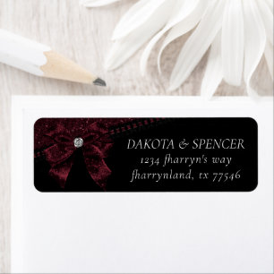 Gothic Elegance Wine Garnet Bow Return Address