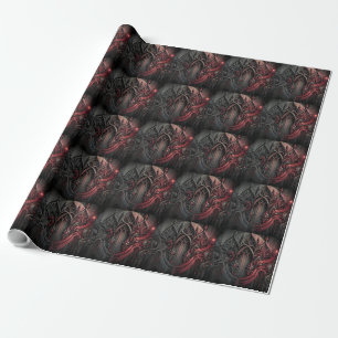 Gothic Elegance Wrapping Paper – Black and Red Orn