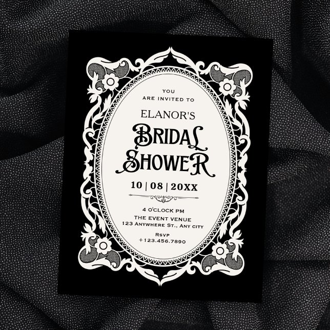 Gothic elegant bridal shower invitation (Creator Uploaded)