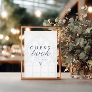 Gothic Elegant Classy Green Wedding Guestbook Sign