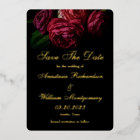 Gothic Elegant Floral Black Gold Save The Date
