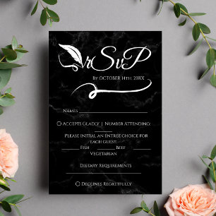 Gothic Elegant Handwritten Wedding RSVP Card