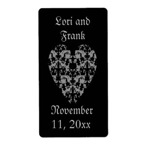 Gothic elegant heart labels to personalize