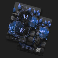 Gothic Elegant Navy-Blue Floral Wedding Boho