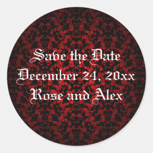 Gothic elegant Save the Date stickers