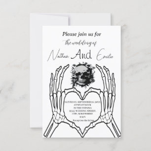 Gothic Elegant Skull Wedding invitation 