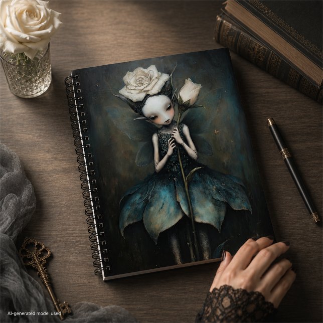 Gothic Enchanted Fairy Holding White Rose Planner (Creator Uploaded)