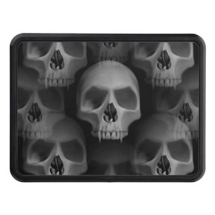 Gothic evil fanged skulls trailer hitch cover
