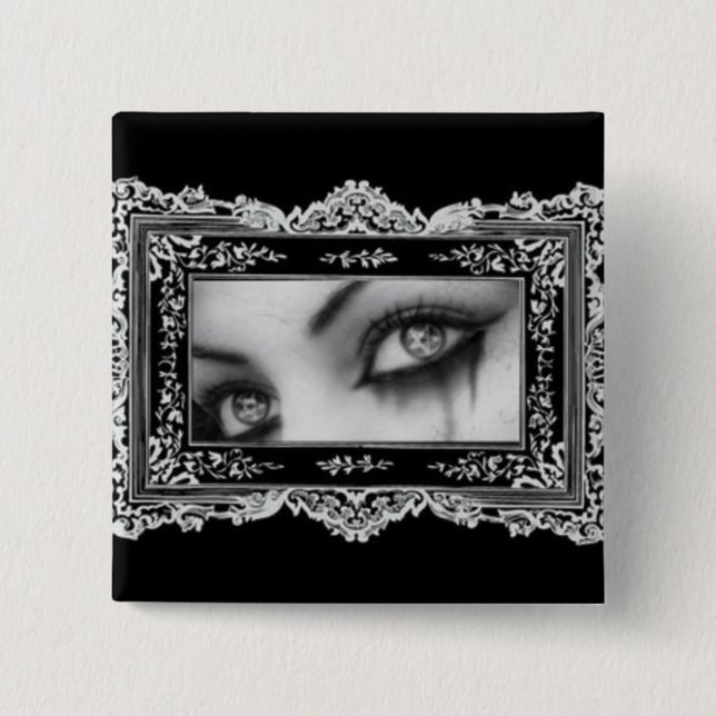 Gothic Eyes 2 Inch Square Button (Front)