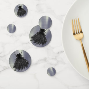 Gothic Fairy Black Gown   Vampy Goth Glam Sheen Confetti