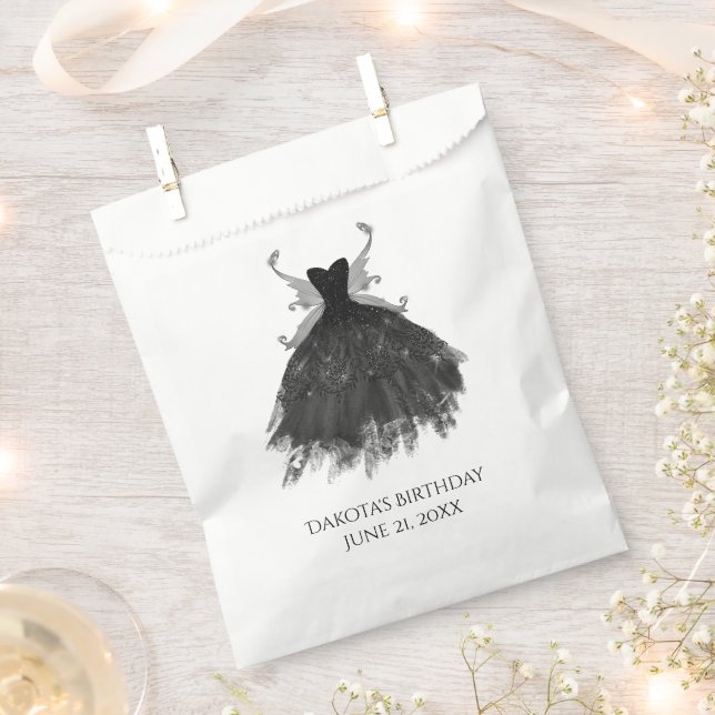 Gothic Fairy Black Gown | Vampy Goth Thank You Favour Bag (Clipped)