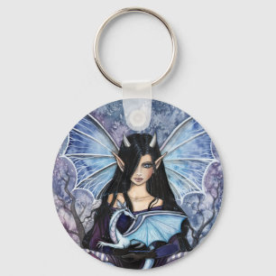Gothic Fairy Dragon Keychain by Molly Harrison