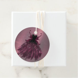 Gothic Fairy Fuchsia Gown   Punk Rock Pink Magenta Favour Tags