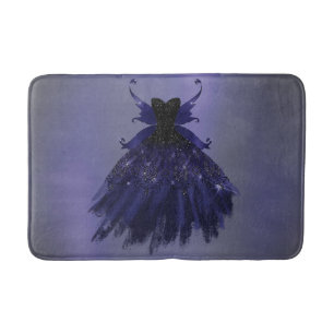 Gothic Fairy Indigo Gown Deep Royal Purple Sheen Bath Mat
