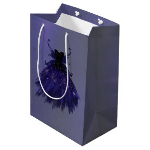 Gothic Fairy Indigo Gown Deep Royal Purple Sheen Medium Gift Bag