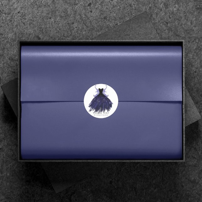 Gothic Fairy Indigo Gown | Royal Purple Thank You  Classic Round Sticker (Creator Uploaded)