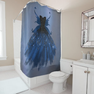 Gothic Fairy Navy Gown   Deep Cobalt Blue Sheen