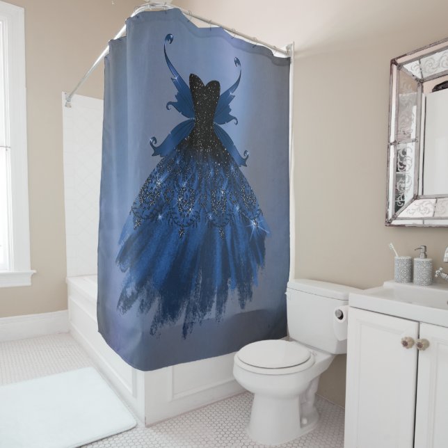 Gothic Fairy Navy Gown | Deep Cobalt Blue Sheen (In Situ)