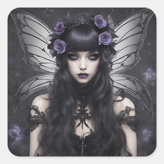 Gothic Fairy Square Sticker (Front)