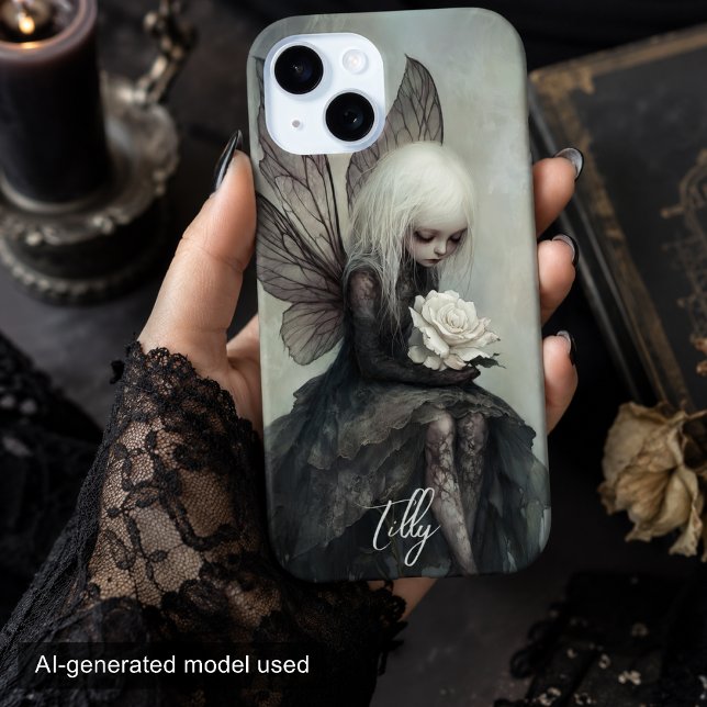 Gothic Fairy & White Rose | Custom Dark Fantasy  Case-Mate iPhone Case (Creator Uploaded)