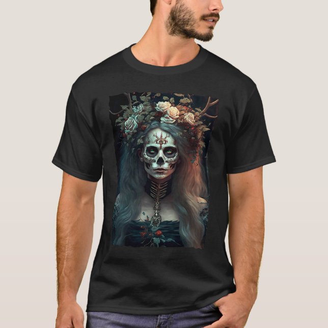 Gothic Fairycore Aesthetic Dark Art Horror Grunge T-Shirt (Front)