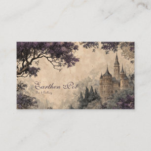 Gothic Fairytale Castle Vintage Purple Tree Business Card