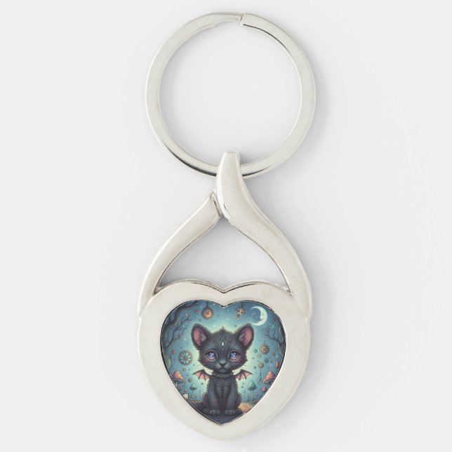 Gothic Fantasy Baby KitBat Keychain (Front)