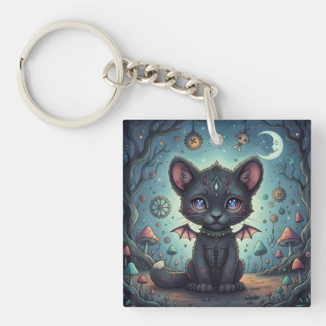 Gothic Fantasy Baby KitBat Keychain (Front)