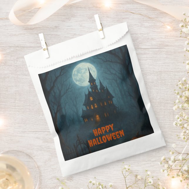 Gothic Fantasy | Haunted Castle & Misty Moonlight  Favour Bag (Clipped)