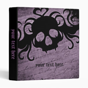 Gothic fantasy winged skull and heart binder