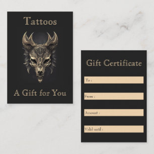 Gothic Fantasy Wolf Skull Black & Gold Gift Business Card