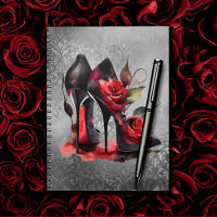 Gothic Fashionista Red Bottom Stilettos with Roses