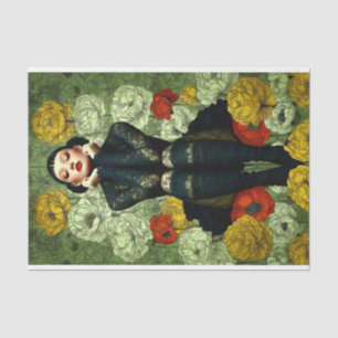 Gothic Female Fashion With Flowers DQ4L Decoupage Tissue Paper