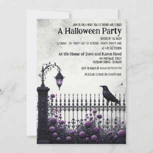 Gothic Fence Halloween Party Invitation