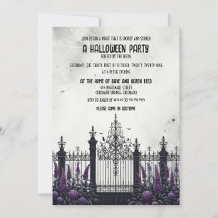 Gothic Fence Halloween Party Invitation