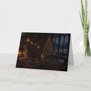 Gothic Fireside Parlour Christmas Card