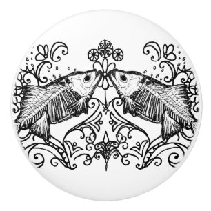 Gothic Fish Anatomy Ceramic Knob