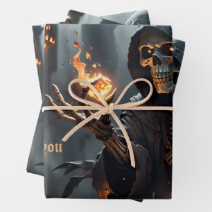 Gothic Flames, the guardian of the burning dice.  Wrapping Paper Sheet