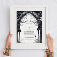 Gothic Floral Garden Gate Handfasting Certificate