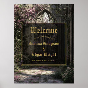 Gothic Floral Garden Wedding Welcome Sign