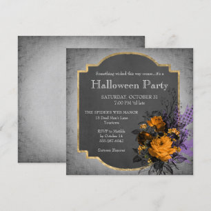 Gothic Floral Halloween Party Invitation