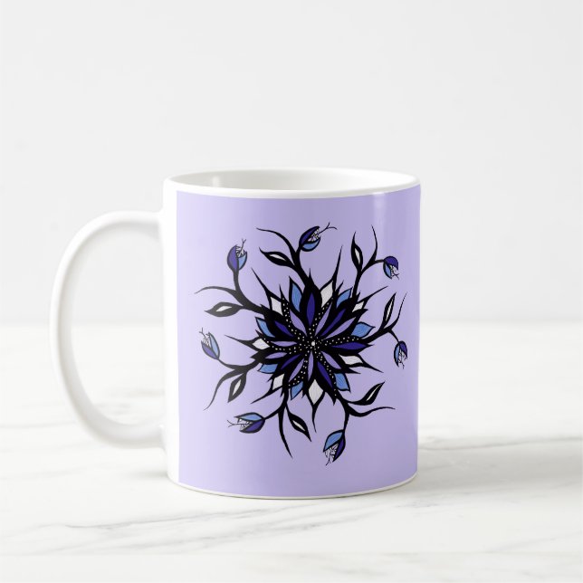 Gothic Floral Mandala Monsters And Teeth Coffee Mug (Left)