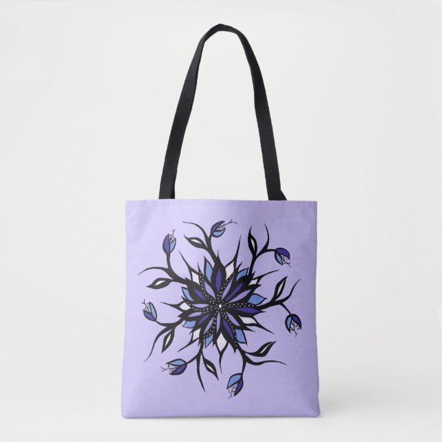 Gothic Floral Mandala Monsters And Teeth Tote Bag (Front)