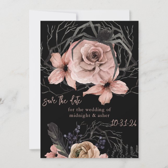 Gothic Floral Save the Date (Front)