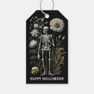 Gothic Floral Skeleton Dark Vintage Halloween Gift Tags