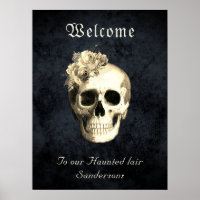 Gothic Floral Skull Roses Personalized Halloween